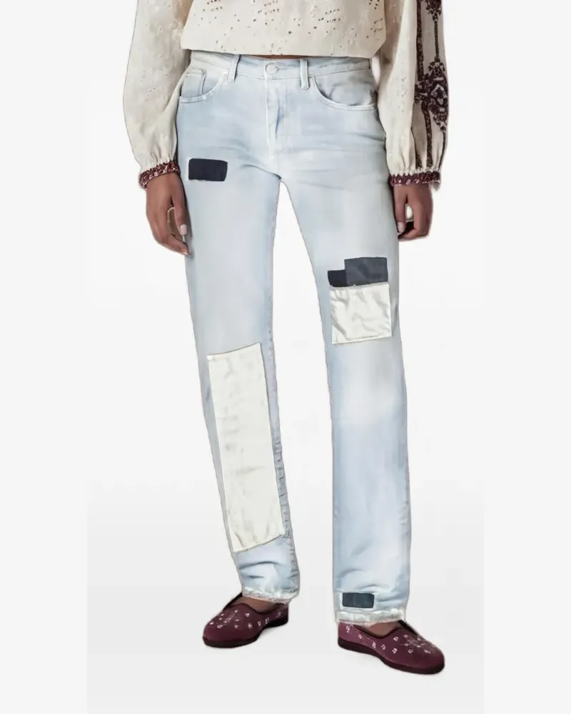 Fortela patchwork-detail regular jeans - Blau Blau