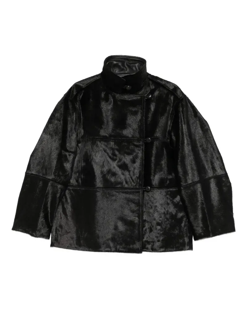 Róhe Jacke aus Ponyhaar - Schwarz Schwarz