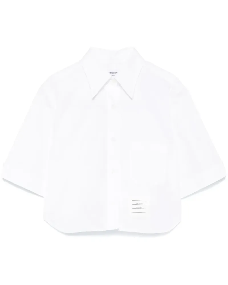 Thom Browne Cropped-Hemd aus Popeline - Weiß Weiß