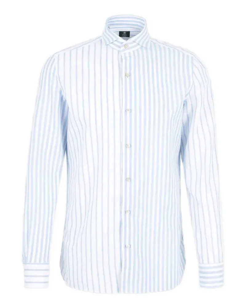 Luigi Borrelli striped long-sleeved shirt - Weiß Weiß