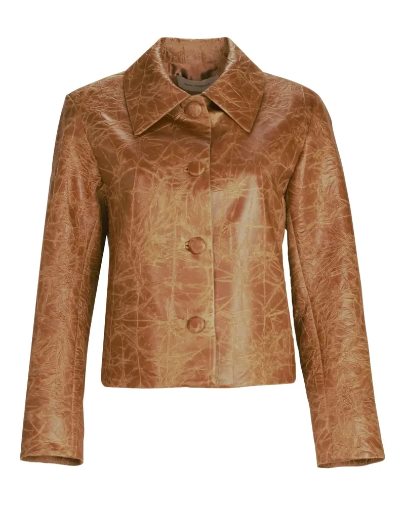 Silvia Tcherassi Columba crumpled-effect jacket - Braun Braun
