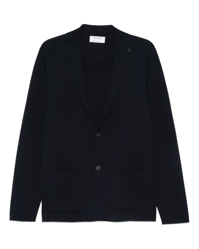 Gran Sasso Cardigan mit fallendem Revers - Blau Blau