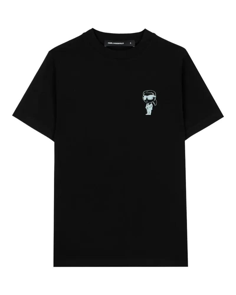 Karl Lagerfeld T-Shirt mit Ikonik-Patch - Schwarz Schwarz