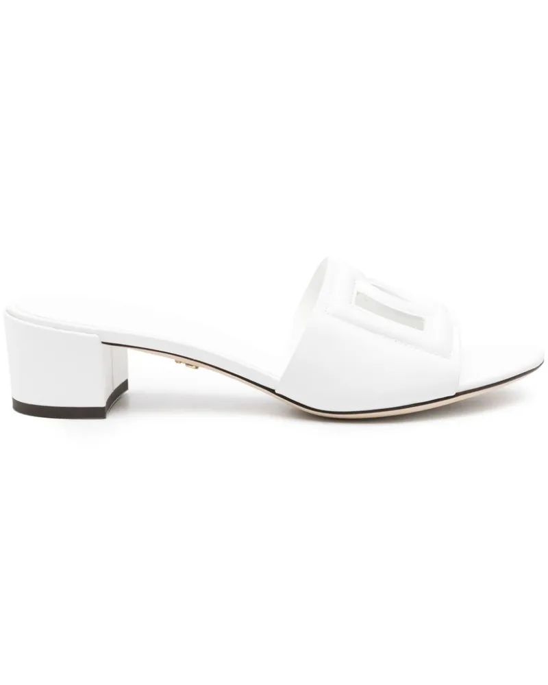 Dolce & Gabbana Mules mit Cut-Outs 50mm - Weiß Weiß