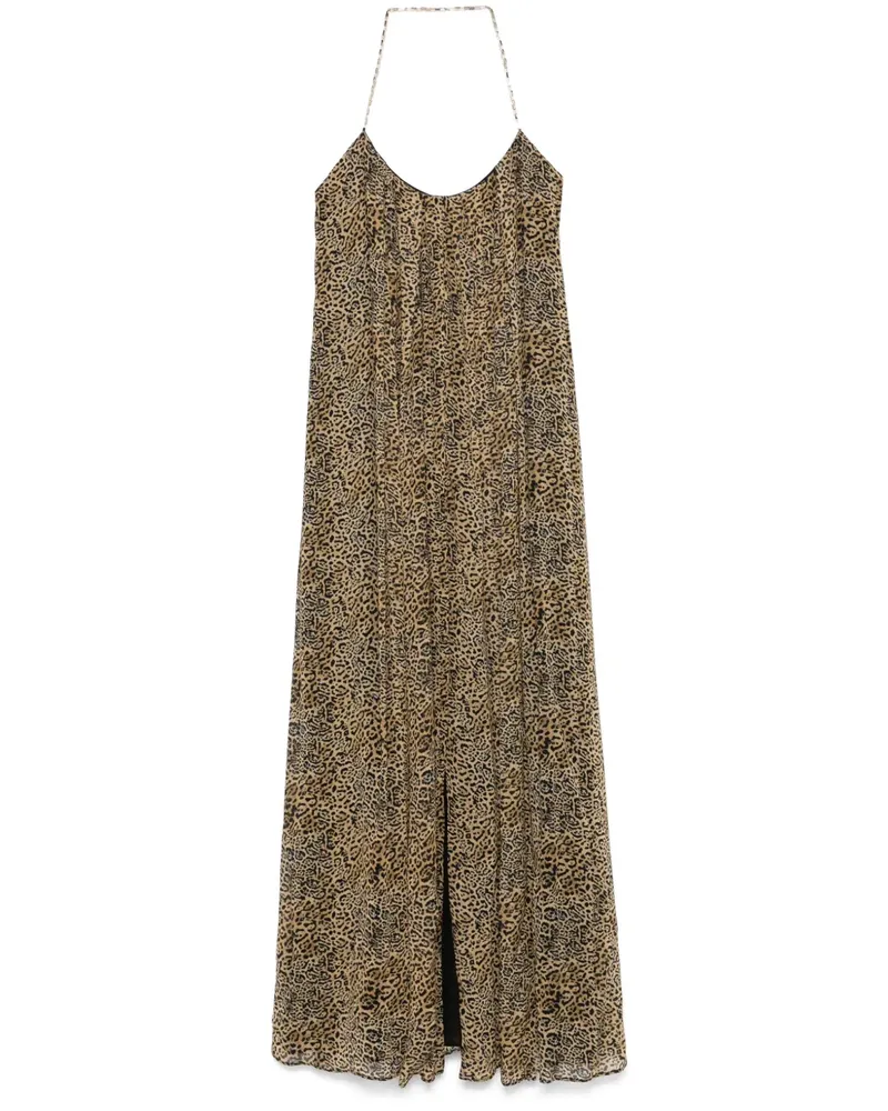 Amen Maxikleid mit Leoparden-Print - Braun Braun