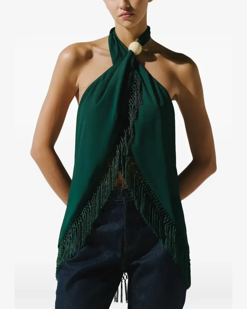Baobab Collection Austin Bluse mit Fransen - Grün Grün
