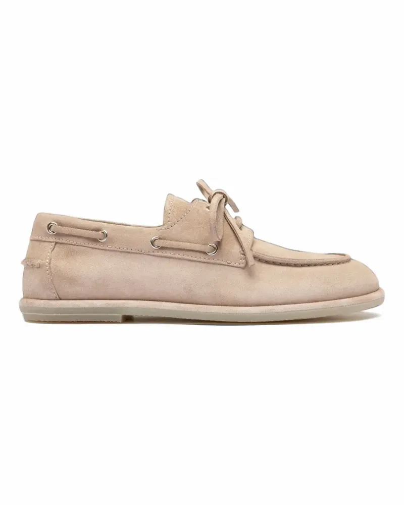Officine Creative Italia Love 101 lace-up suede loafers - Nude Nude