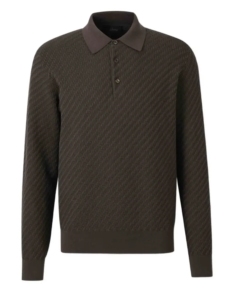 Brioni Pullover mit gewebtem Polokragen - Grau Grau