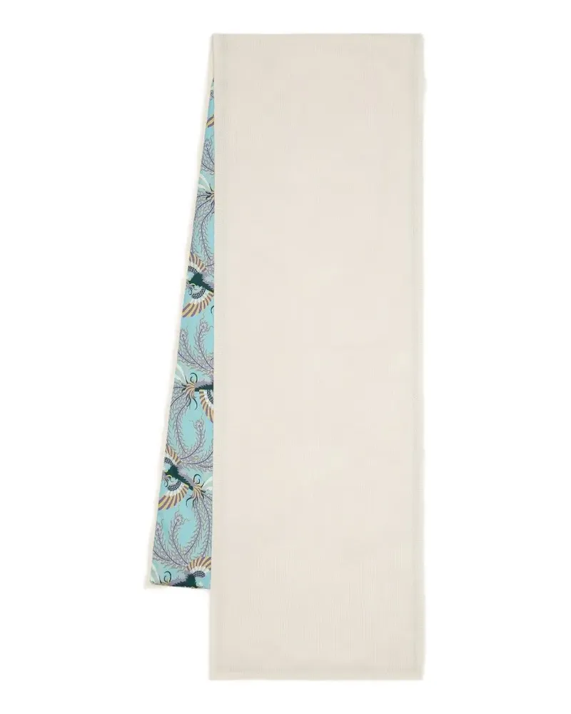 Shanghai Tang Two-Faced phoenix-print double-sided scarf - Blau Blau
