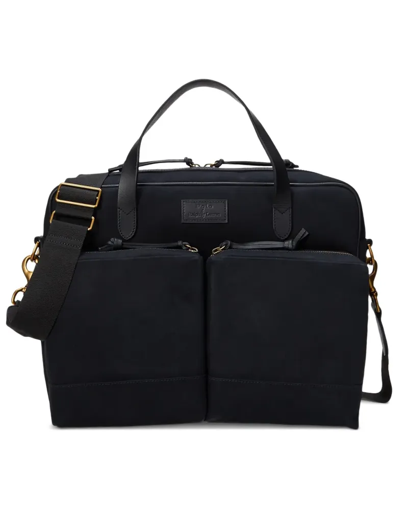 Ralph Lauren Laptoptasche mit Lederbesatz - Schwarz Schwarz