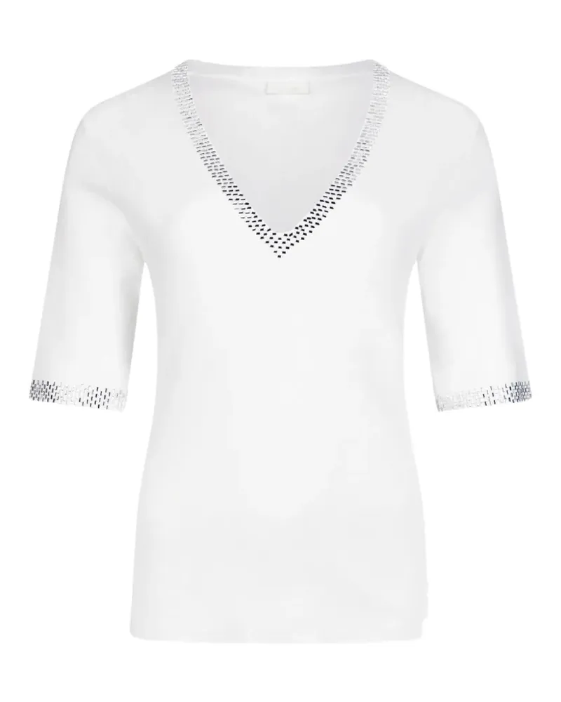 Liu Jo Pullover mit Strassapplikation - Weiß Weiß