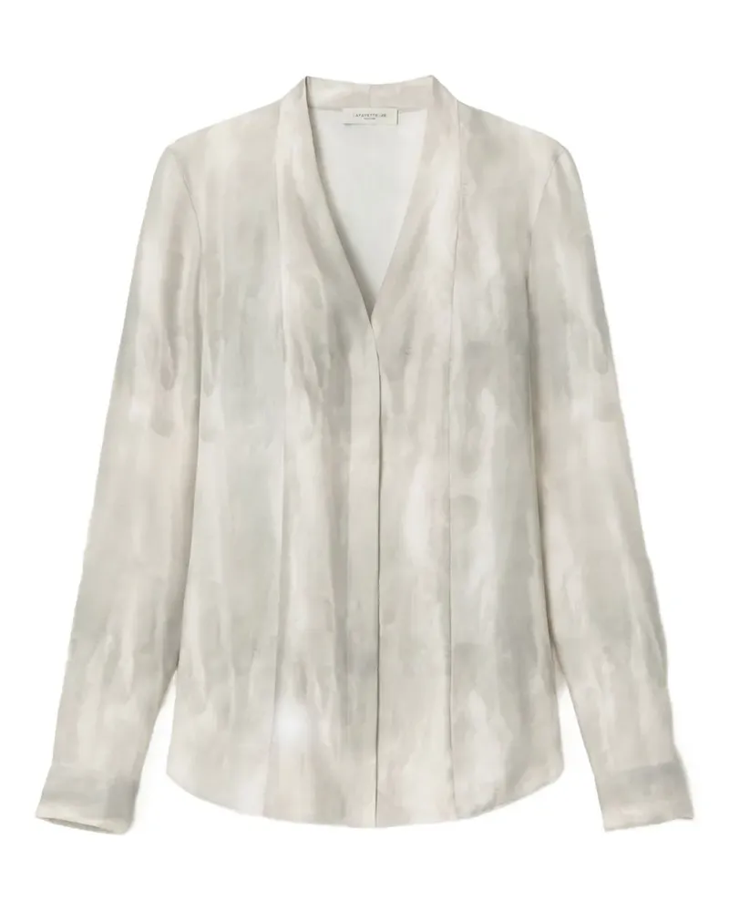 Lafayette148 Bluse mit Batikmuster - Grau Grau