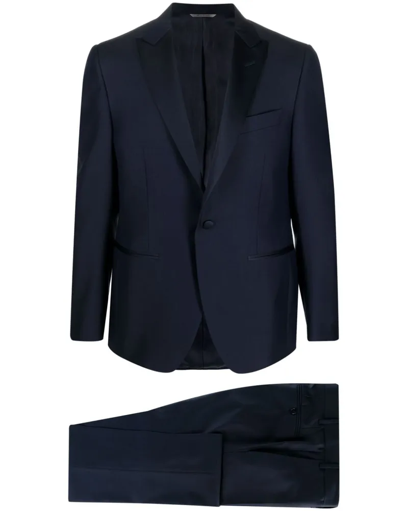 Canali Einreihiger Smoking Blau