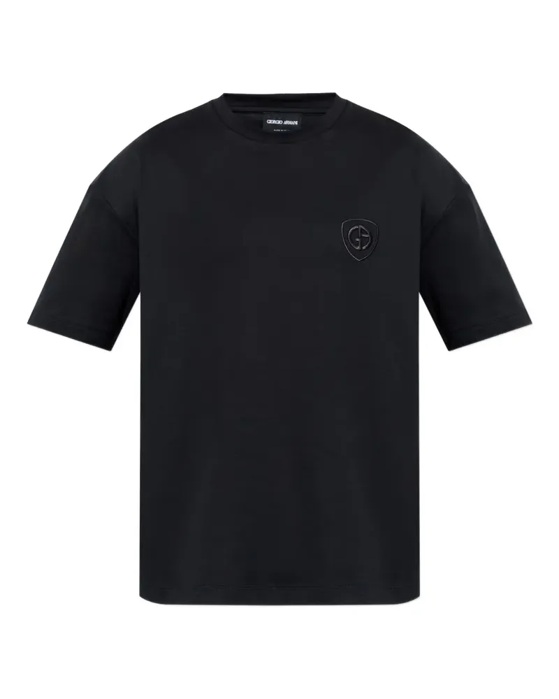 Giorgio Armani logo plaque T-shirt - Schwarz Schwarz