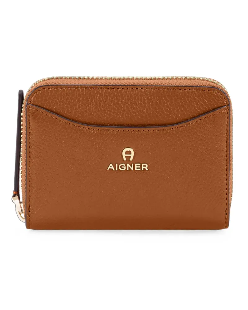 Aigner Marika grained-leather wallet - Braun Braun