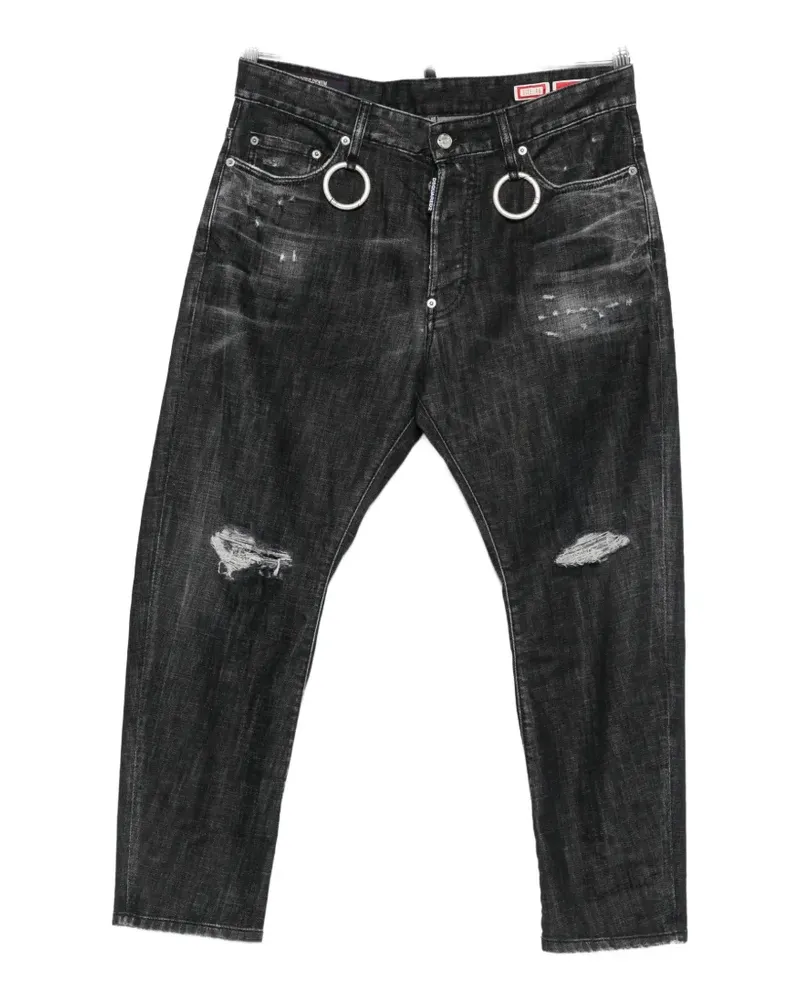 Dsquared2 distressed ring-detail jeans - Schwarz Schwarz