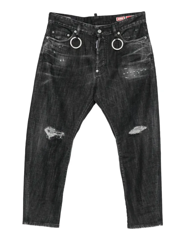 Dsquared2 distressed ring-detail jeans - Schwarz Schwarz