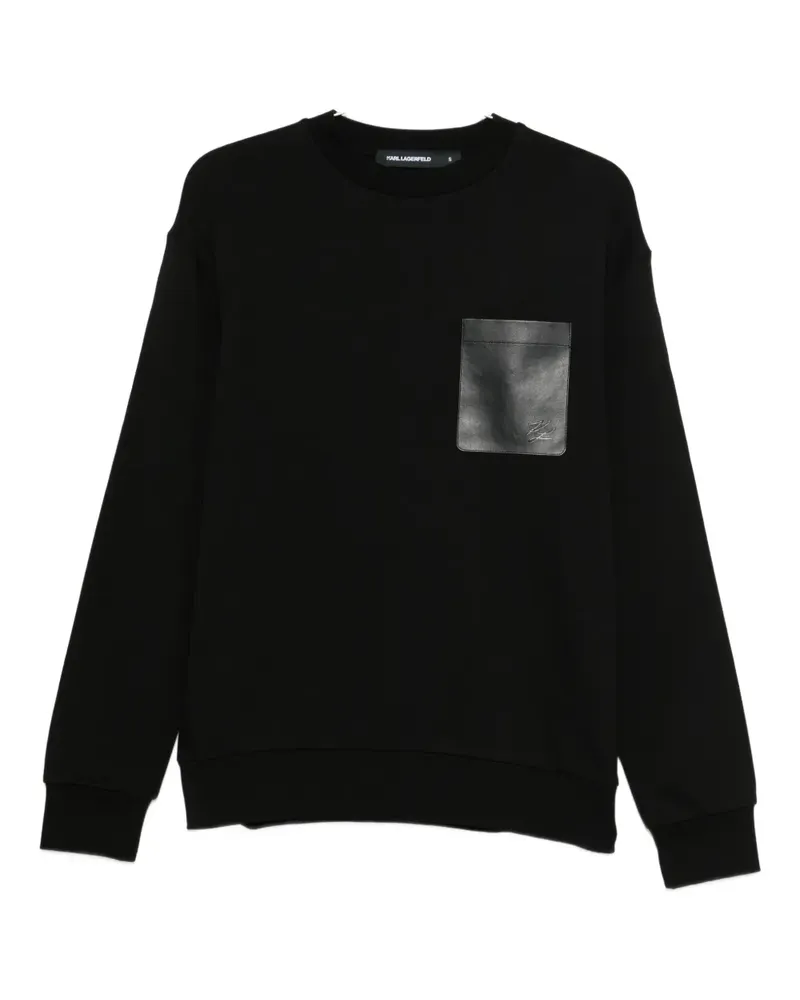 Karl Lagerfeld leather-pocket sweatshirt - Schwarz Schwarz