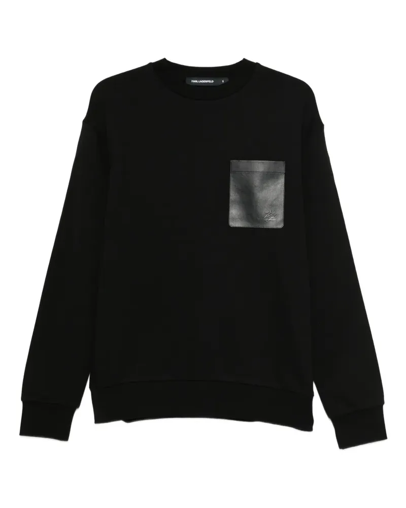 Karl Lagerfeld leather-pocket sweatshirt - Schwarz Schwarz