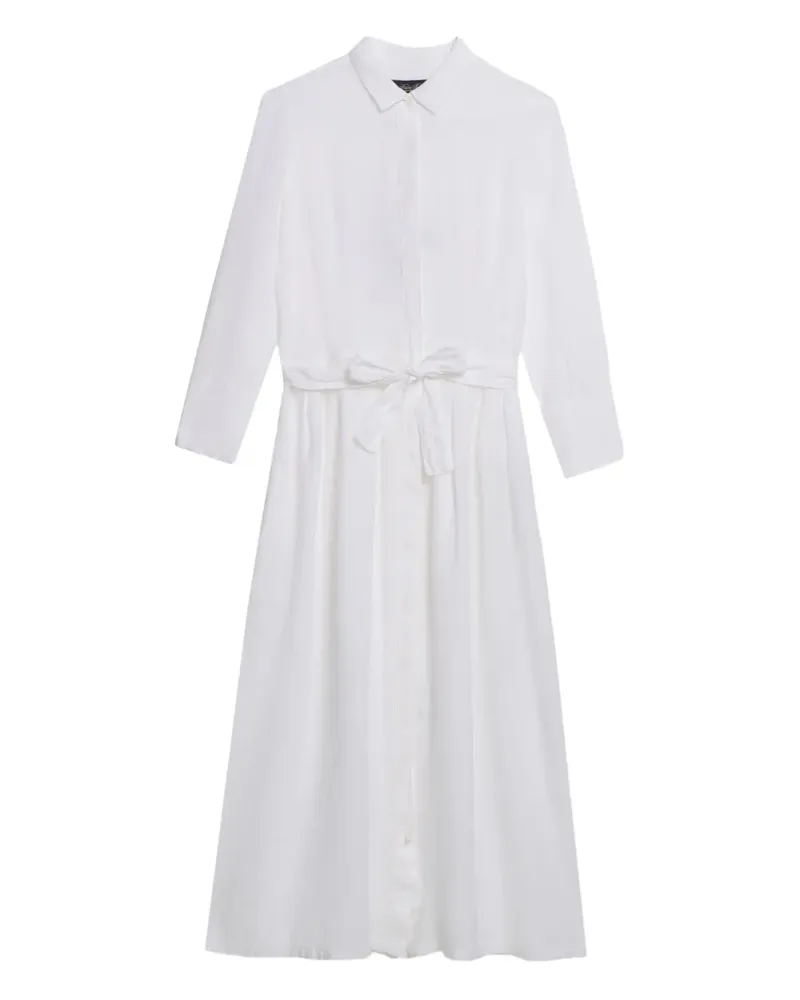 Brooks Brothers Midi-Hemdkleid mit Gürtel - Weiß Weiß