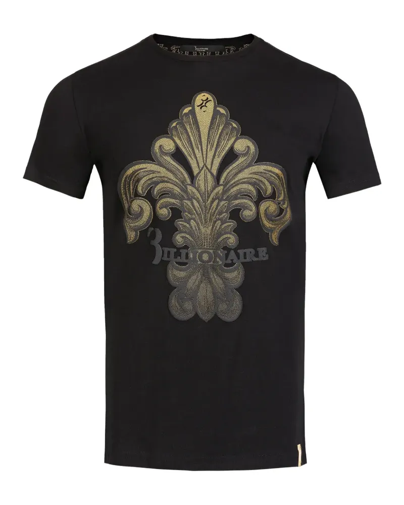Billionaire Mannie T-Shirt mit Fleur-de-lis-Print - Schwarz Schwarz