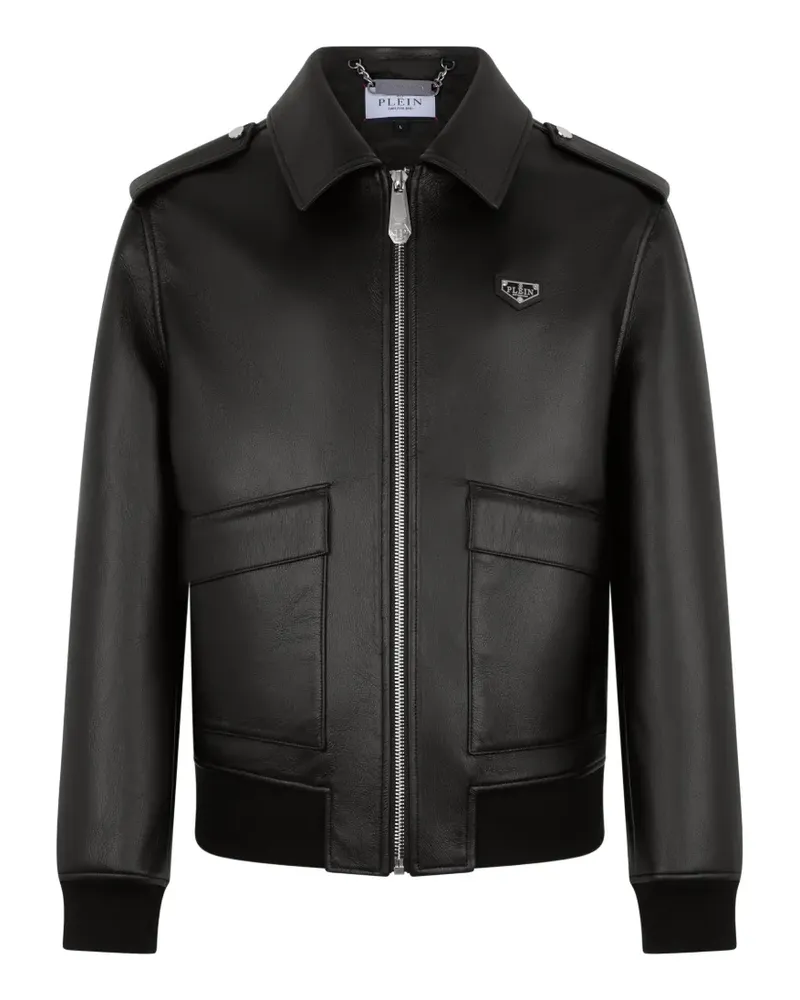 Philipp Plein Jacke aus Eco-Leder - Schwarz Schwarz