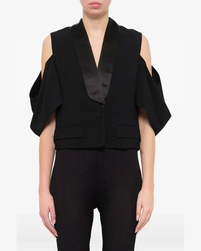 Givenchy Blazer mit Satinrevers - Schwarz Schwarz