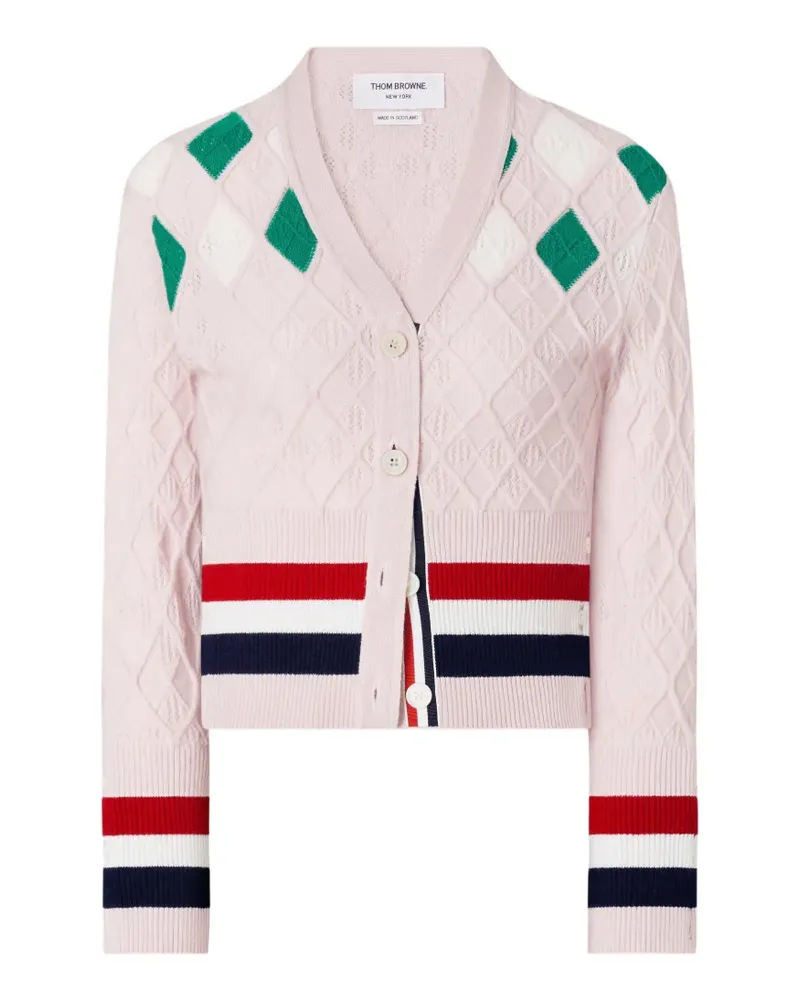 Thom Browne Cardigan mit Argyle-Muster - Weiß Weiß
