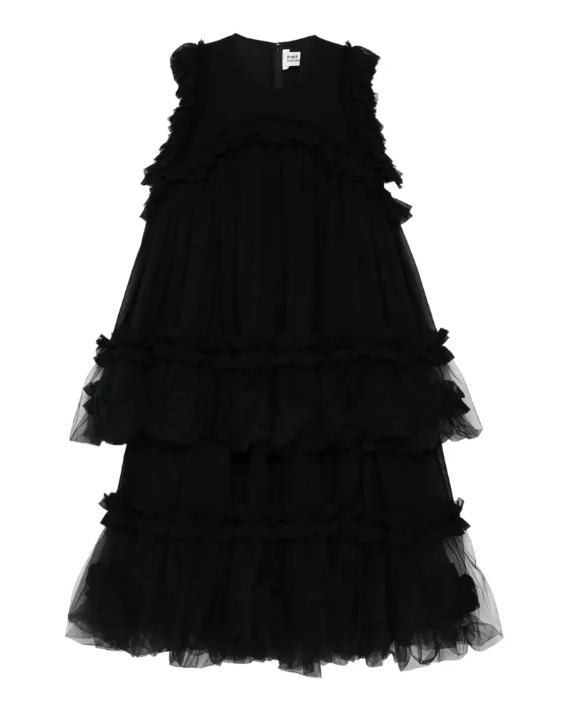 Noir Kei Ninomiya ruffled tiered dress - Schwarz Schwarz