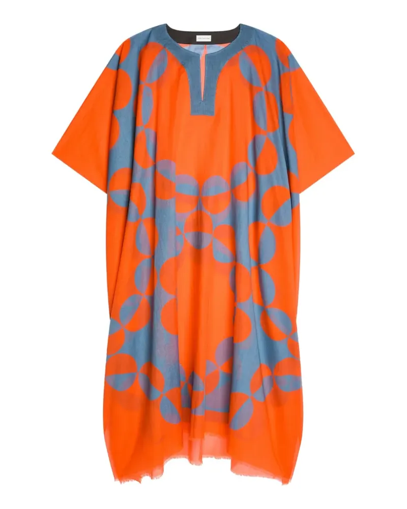Dries van Noten Kaftan mit Print - Orange Orange