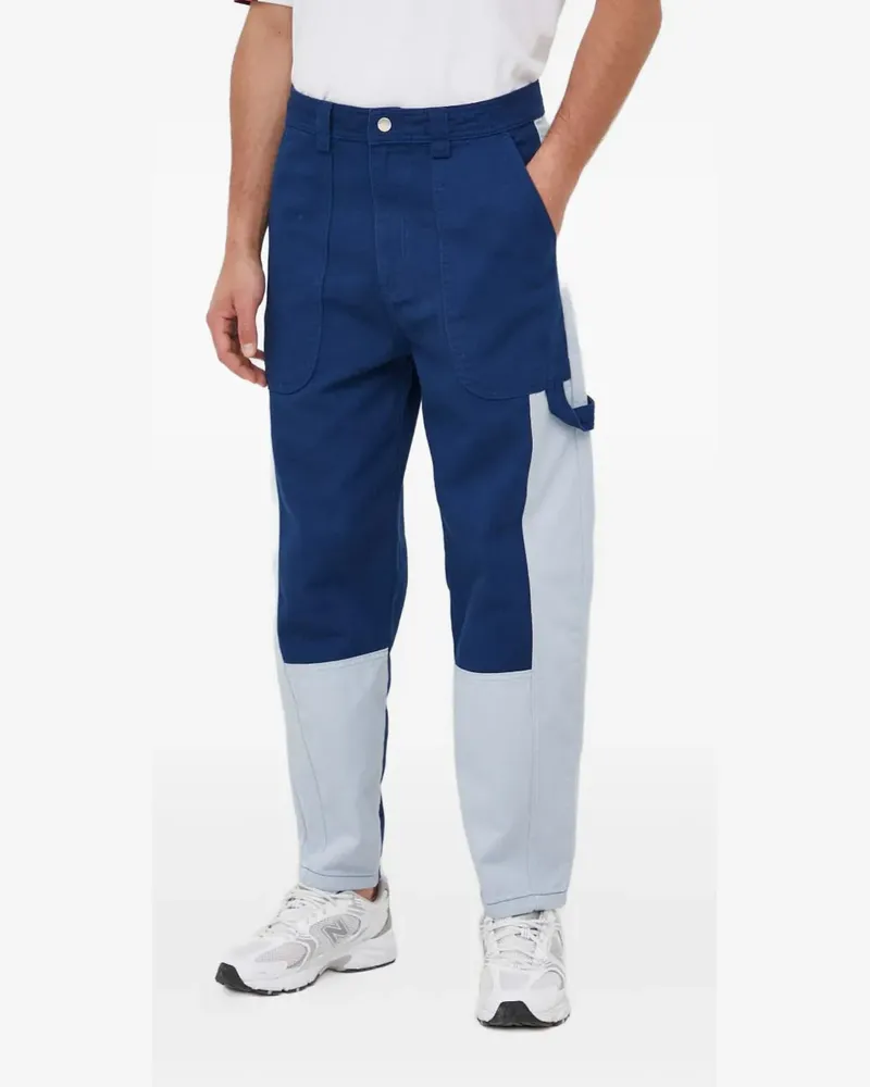 Benetton Jeans mit Kontrasteinsätzen - Blau Blau