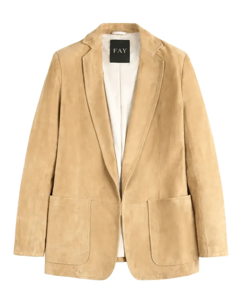 Fay Pocket Sakko aus Leder - Nude Nude
