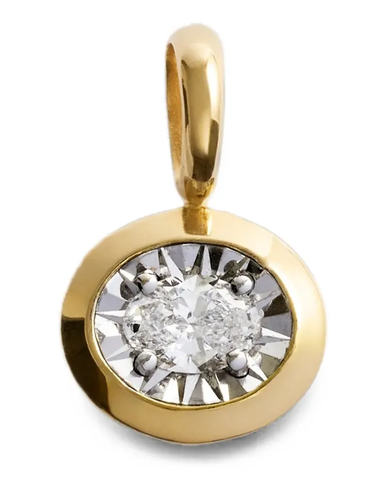 Monica Vinader Oval Key Anhänger mit Diamanten - Gold Gold