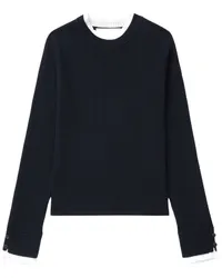 3.1 phillip lim Gerippter Fluid Pullover Blau