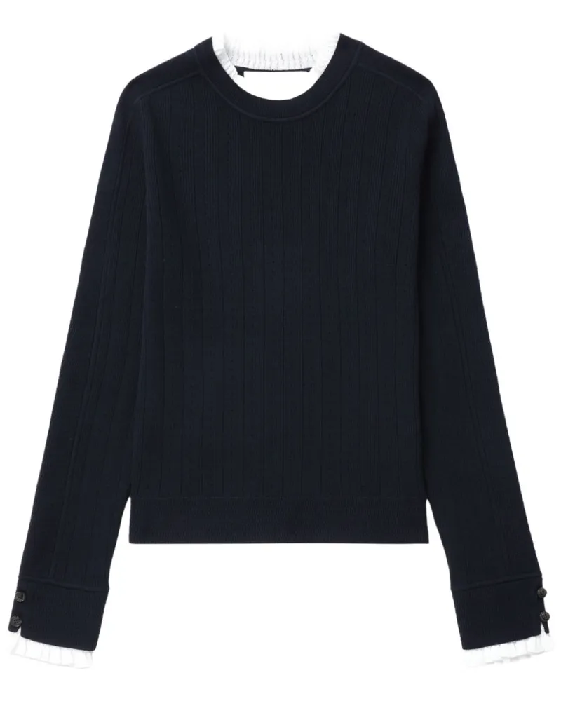 3.1 phillip lim Gerippter Fluid Pullover - Blau Blau