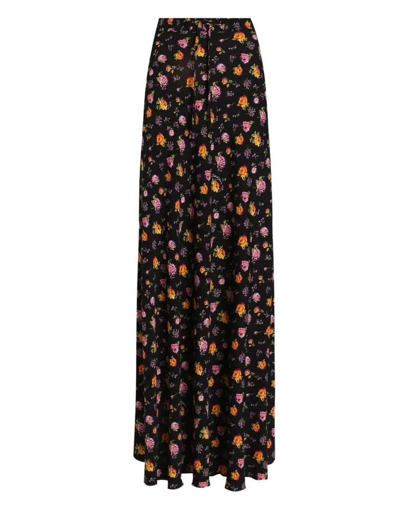 Dolce & Gabbana Maxirock mit Blumenmuster - Schwarz Schwarz