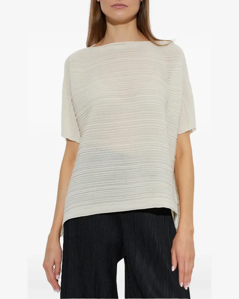 Issey Miyake Plissierte Bluse - Nude Nude