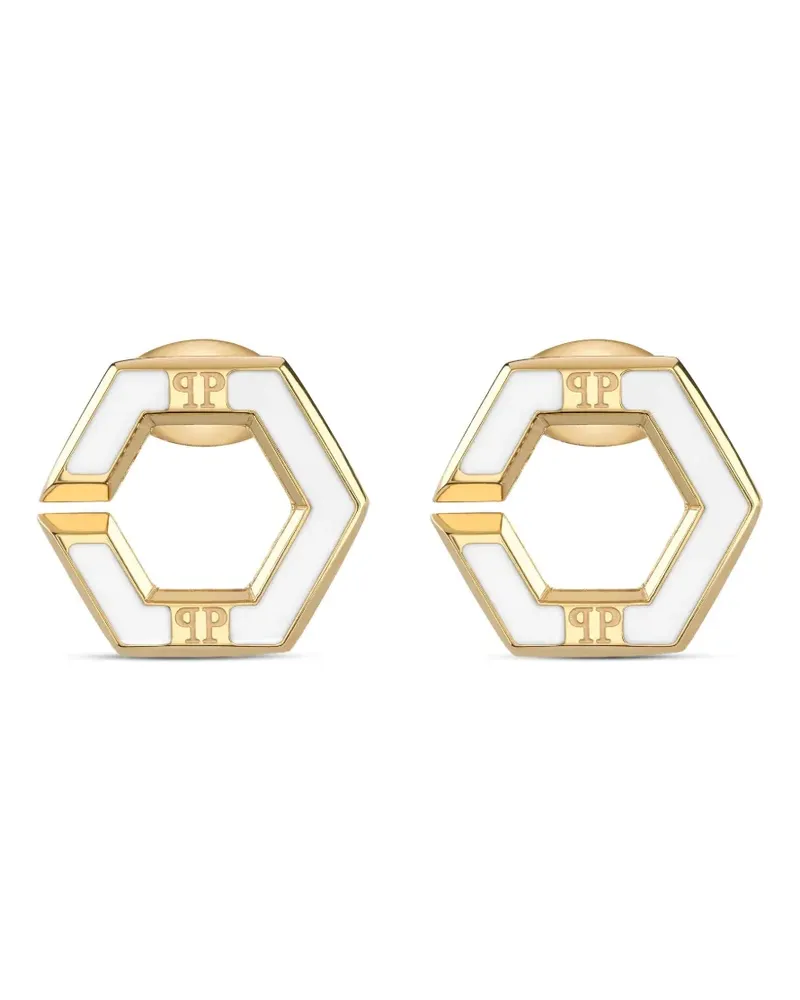 Philipp Plein Plein Legacy gold crystal earrings Gold