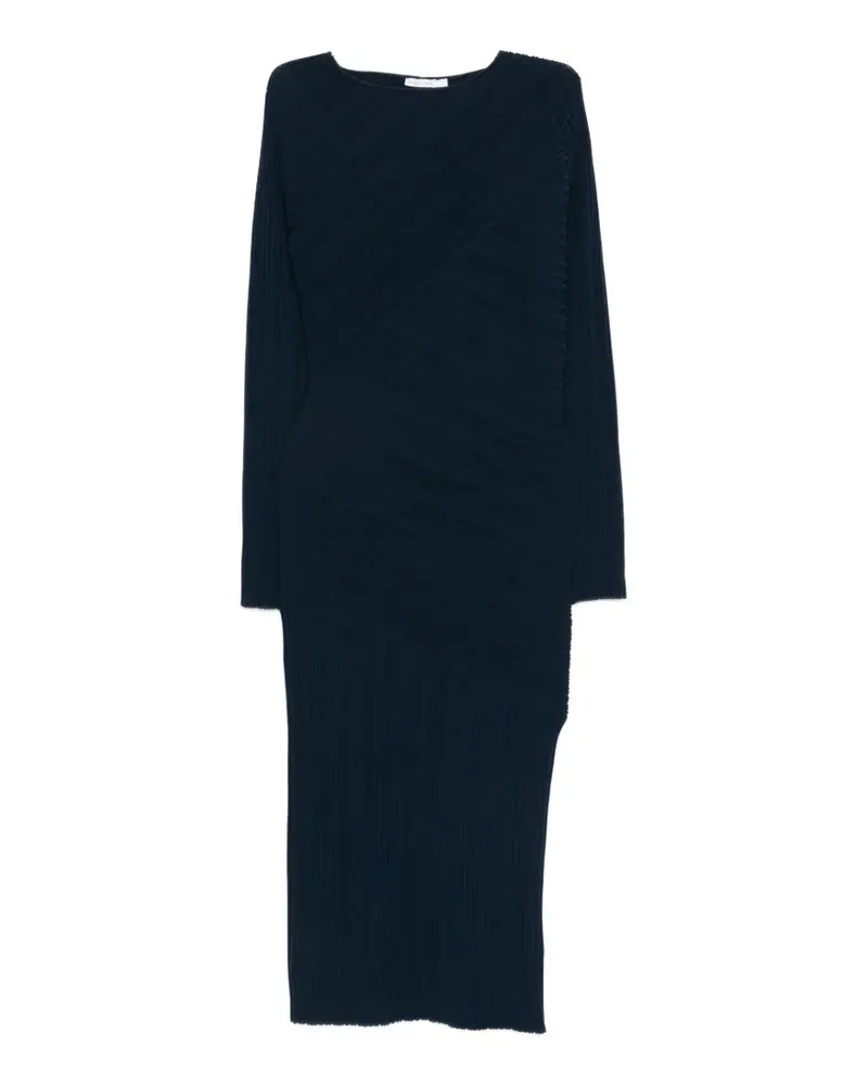 Patrizia Pepe sculptural knit midi dress - Blau Blau