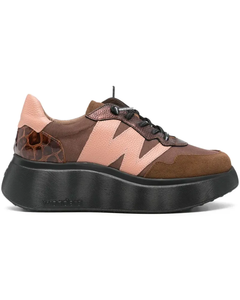Wonders leather panelled platform sneakers - Braun Braun