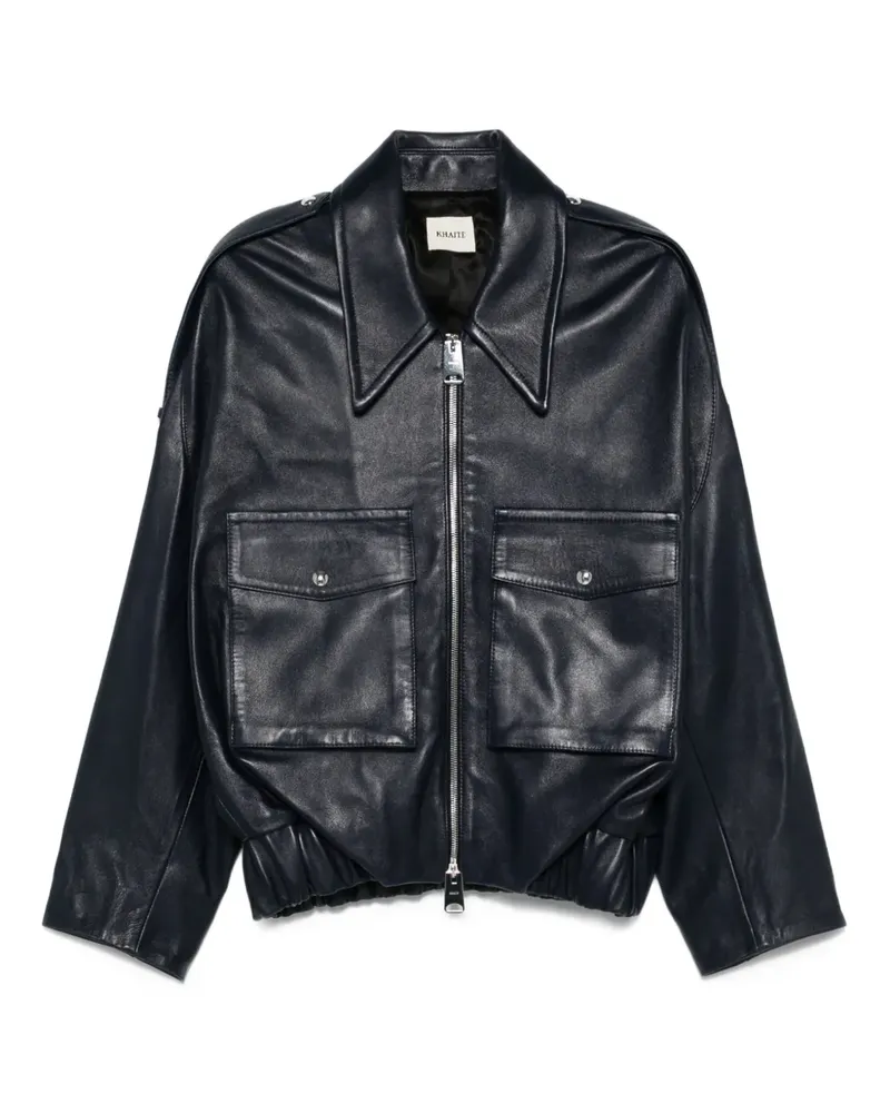 KHAITE Bomberjacke aus Leder - Blau Blau