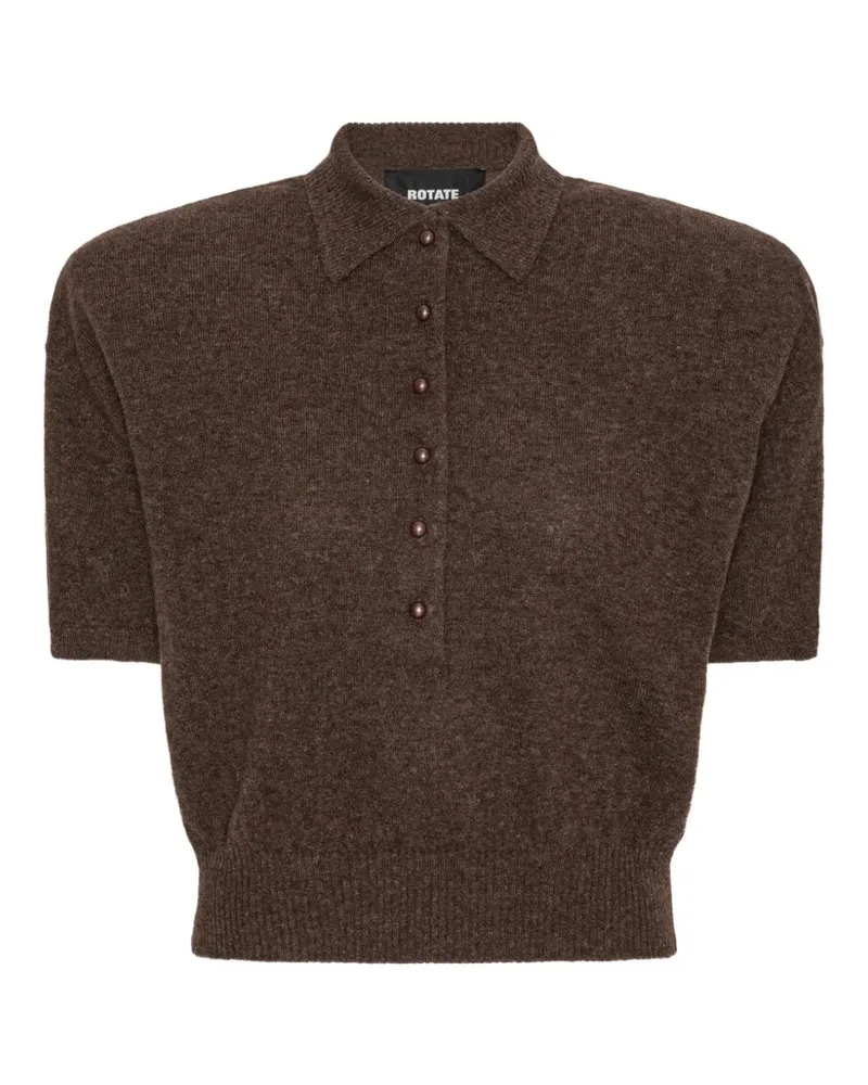 ROTATE Birger Christensen Geknöpftes Poloshirt - Braun Braun
