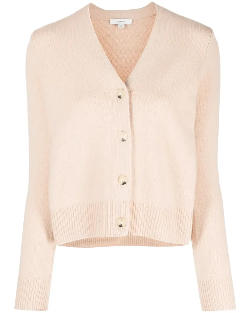 Vince Kaschmircardigan mit V-Ausschnitt - Nude Nude