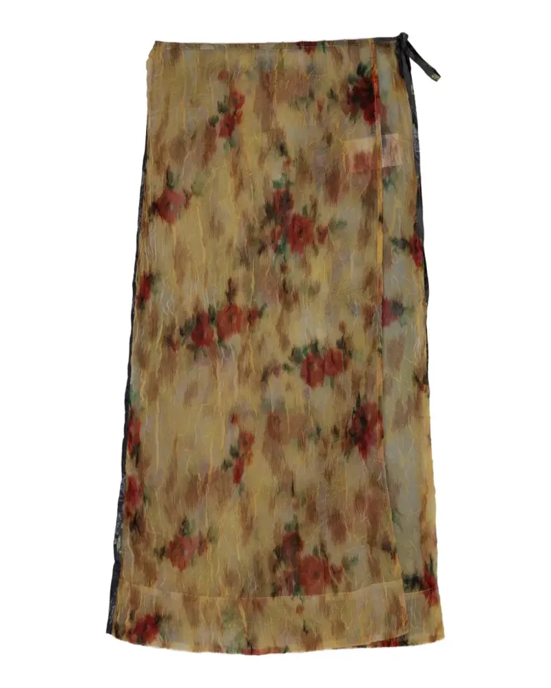 Ganni organza wrap midi skirt - Gelb Gelb