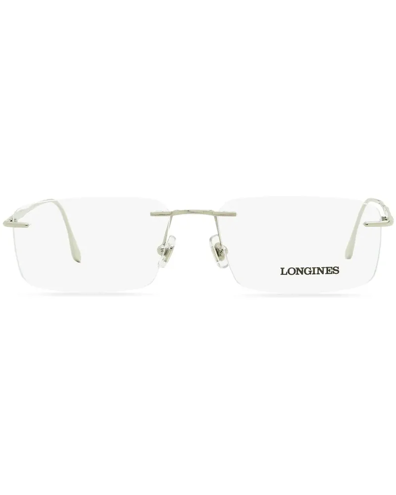 Longines Rahmenlose Brille mit eckigen Gläsern - Silber Silber