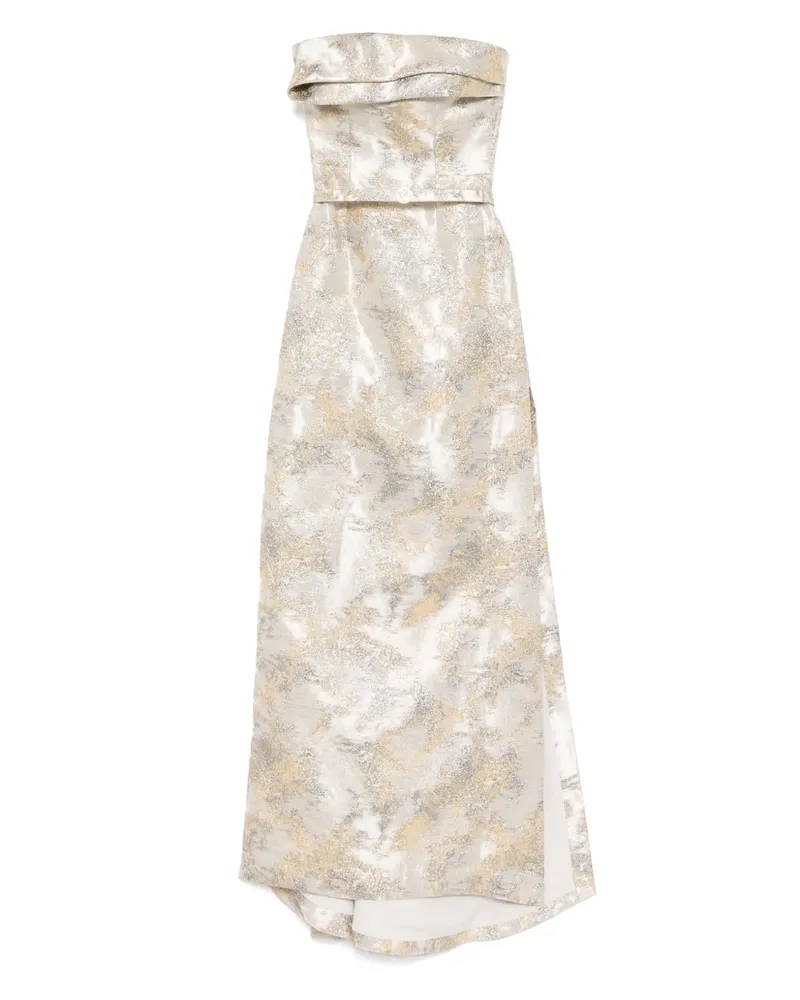 Saiid Kobeisy Langes Brokat-Kleid - Grau Grau