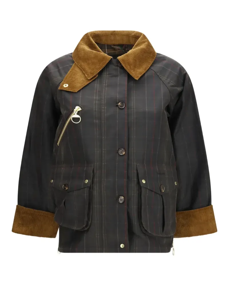 Barbour Marena check waxed jacket - Grün Grün