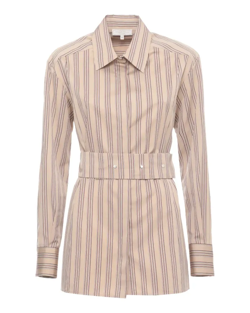 Antonelli Firenze striped belted shirt - Nude Nude