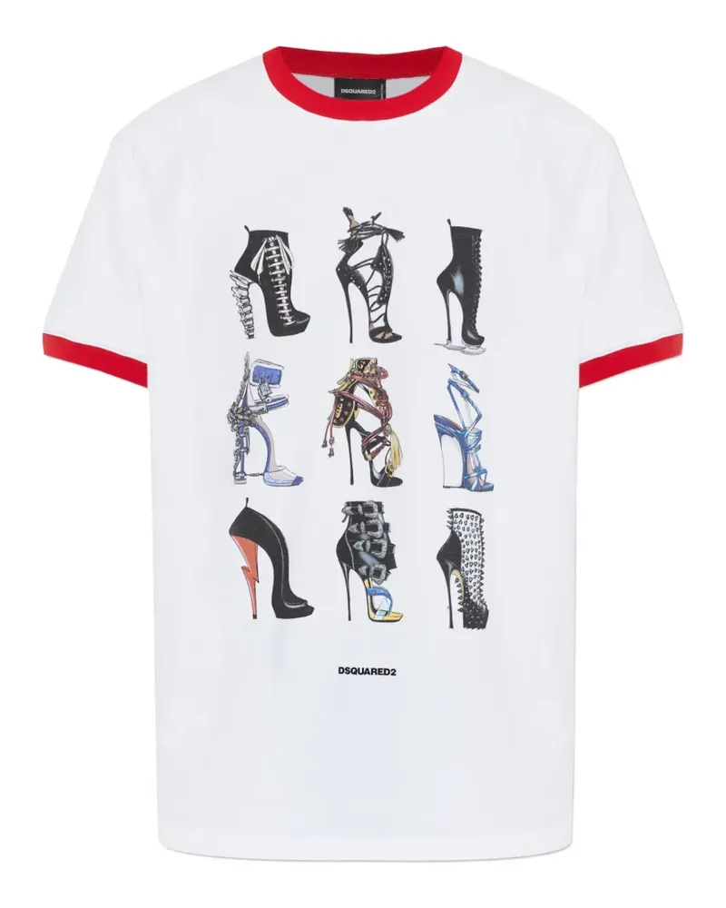 Dsquared2 Iconique T-Shirt mit grafischem Print - Weiß Weiß