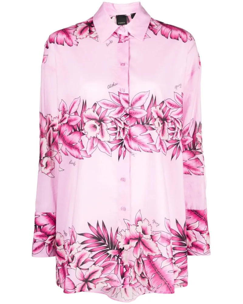 Pinko Hemd mit Blumen-Print - Rosa Rosa